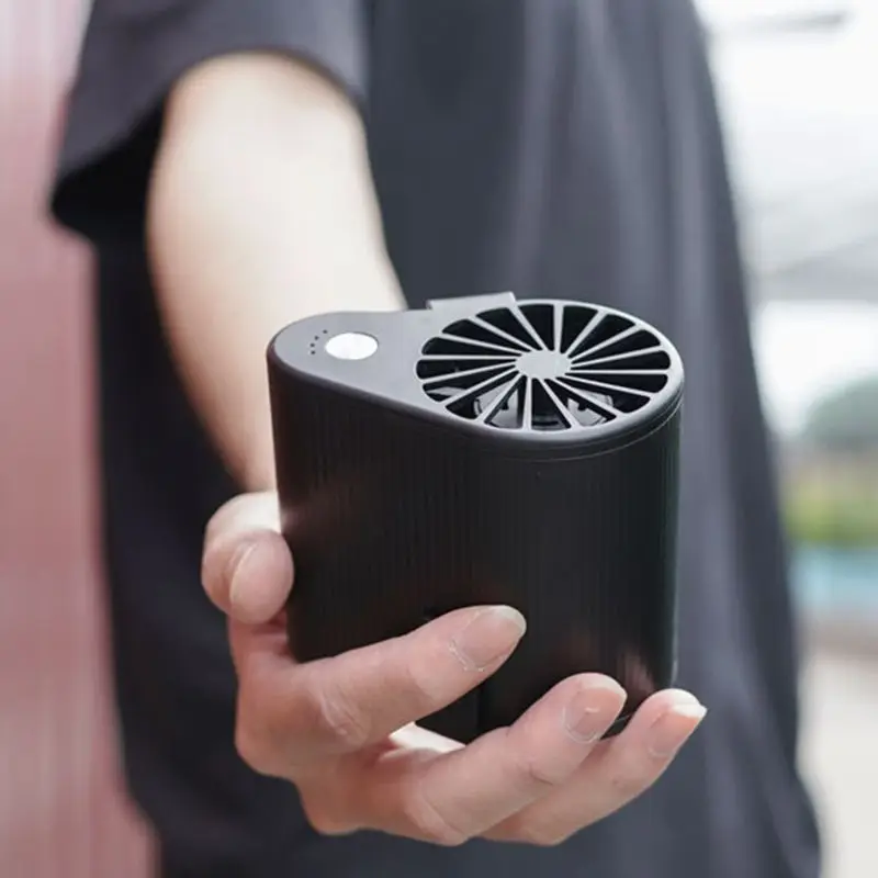 

Portable Small Waist Hanging Fan USB Rechargeable Battery on Belt Hands Free for Outdoors Working Sports 3 Speed Setting