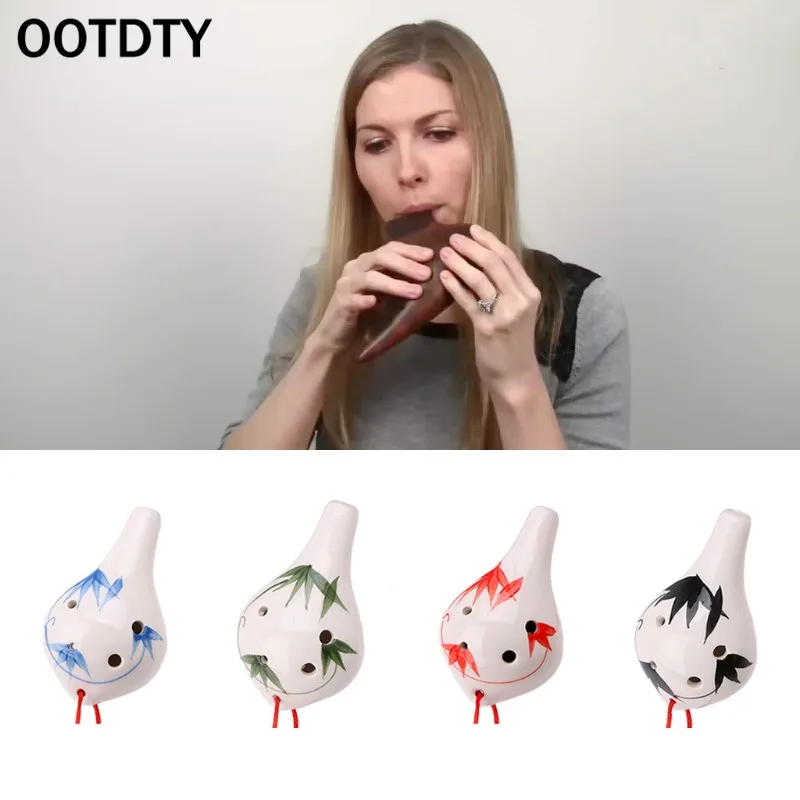 Профессиональная Керамическая Флейта OOTDTY с 6 отверстиями для Ocarina музыкальный