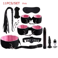 6 colors exotic sex products for adults games bondage set bdsm kits handcuffs sex toys whip gag tail plug women accessories