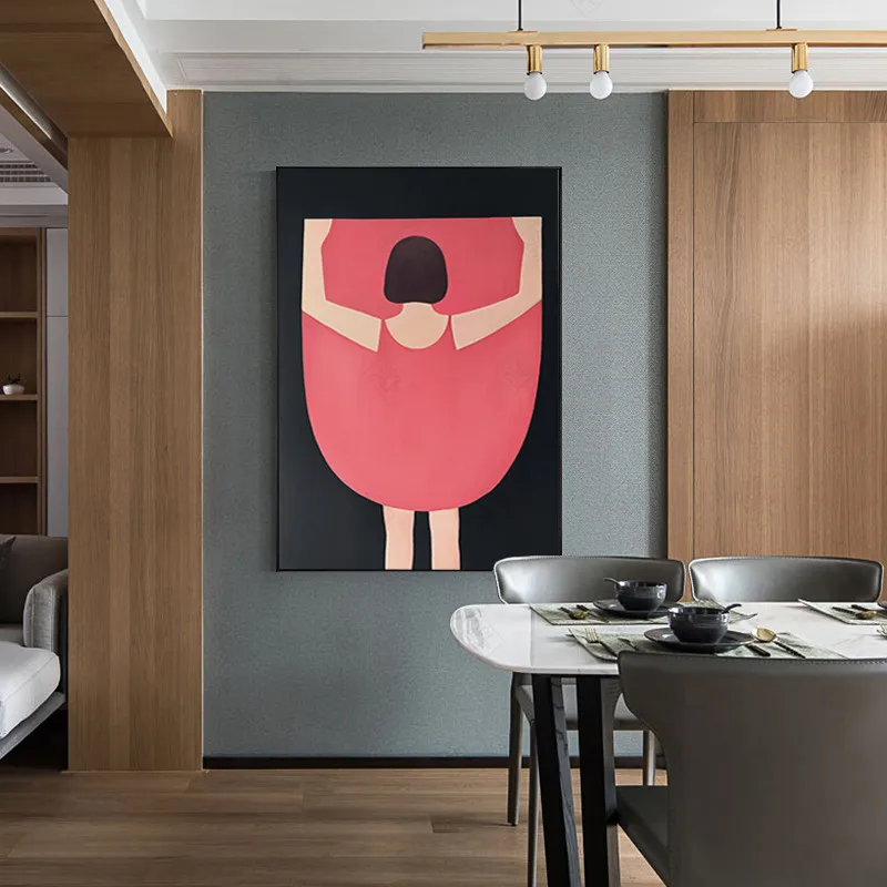 Современный абстрактный Милый Постер для маленькой девочки красная юбка печать