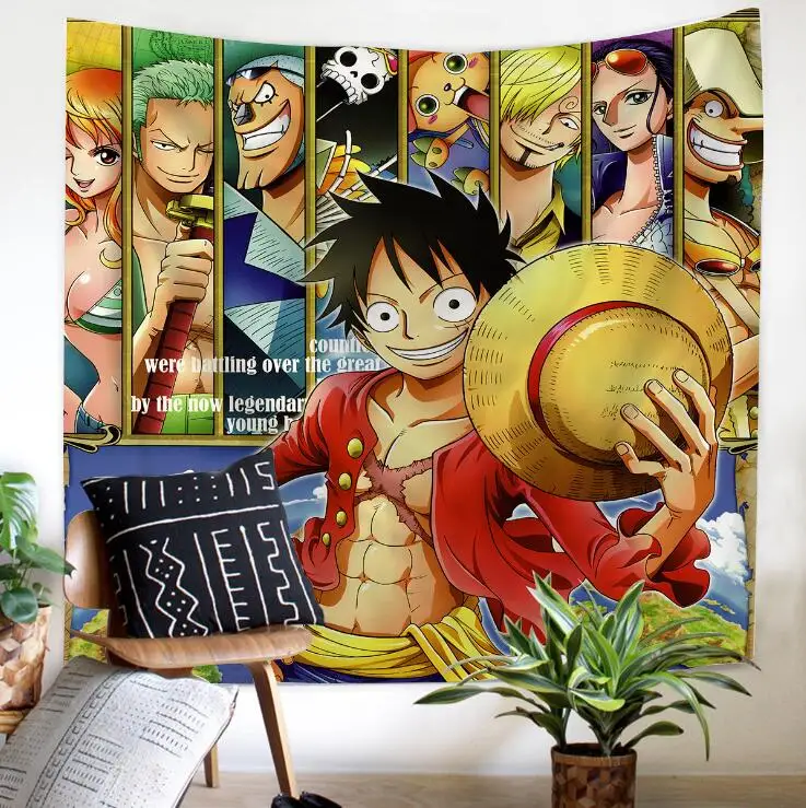 

Anime One Piece Character Pattern cartoon Blanket Tapestry 3D Printed Tapestrying Rectangular Home Decor Wall Hanging style-3