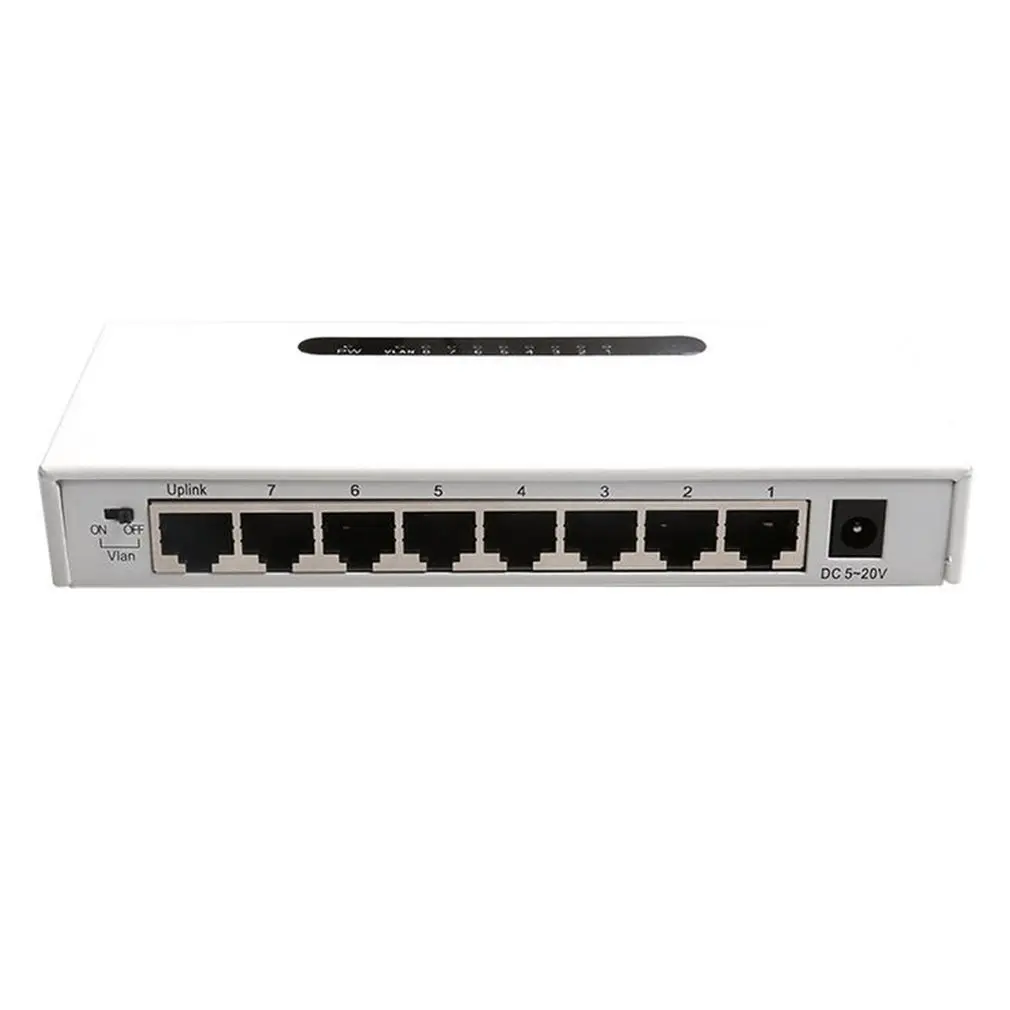 8 Порты и разъёмы Сетевой коммутатор PoE Gigabit 1000M Ethernet металлический корпус прочный