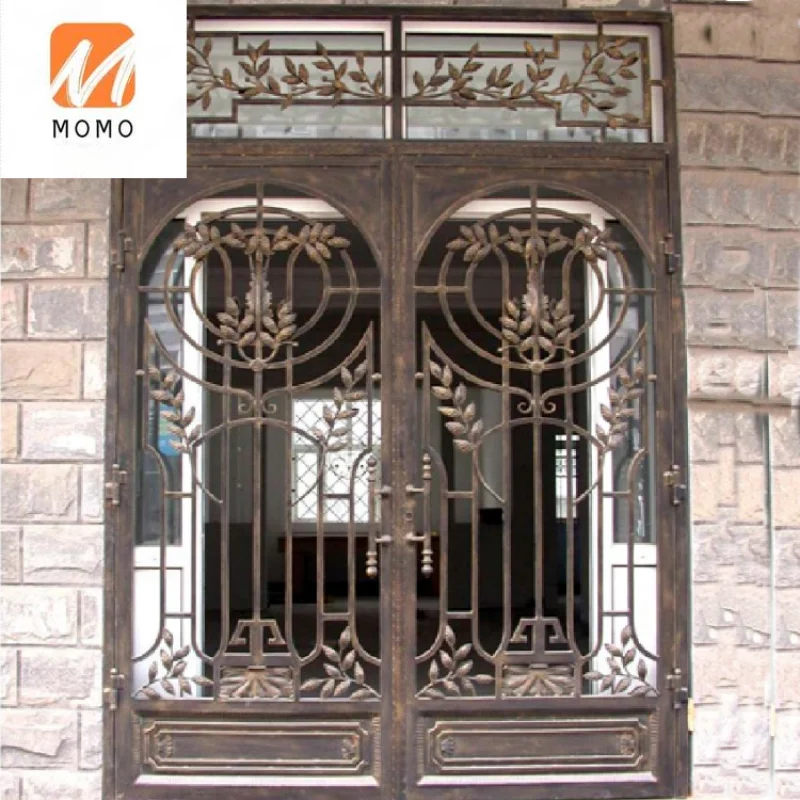 

iron main entrance doors window grill design