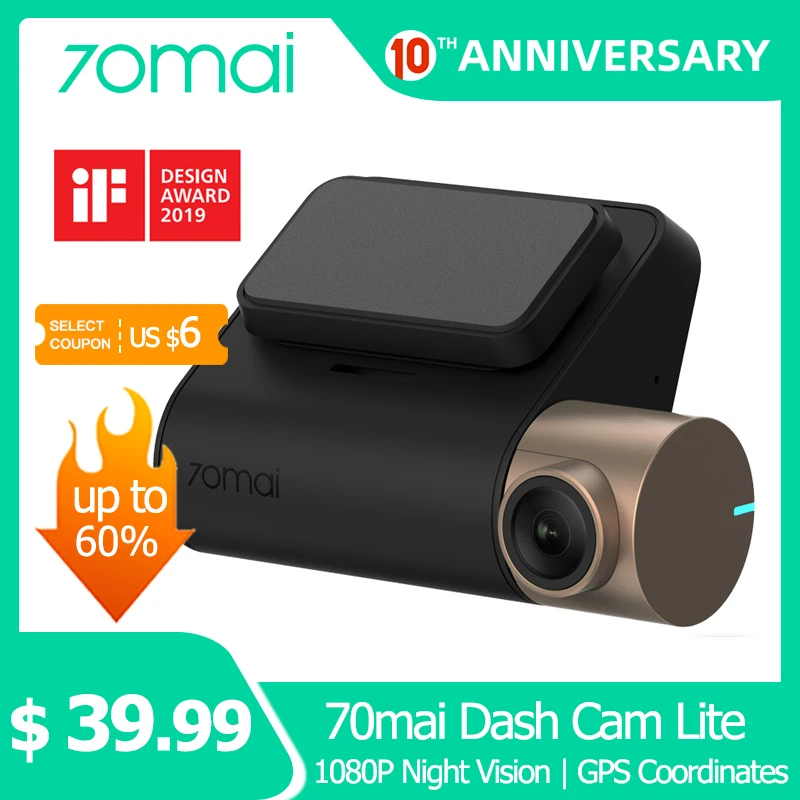 70mai Dash Cam Lite 1080P HD Скорость координаты gps 70 MAI Автомобильная камера рекордер 24H