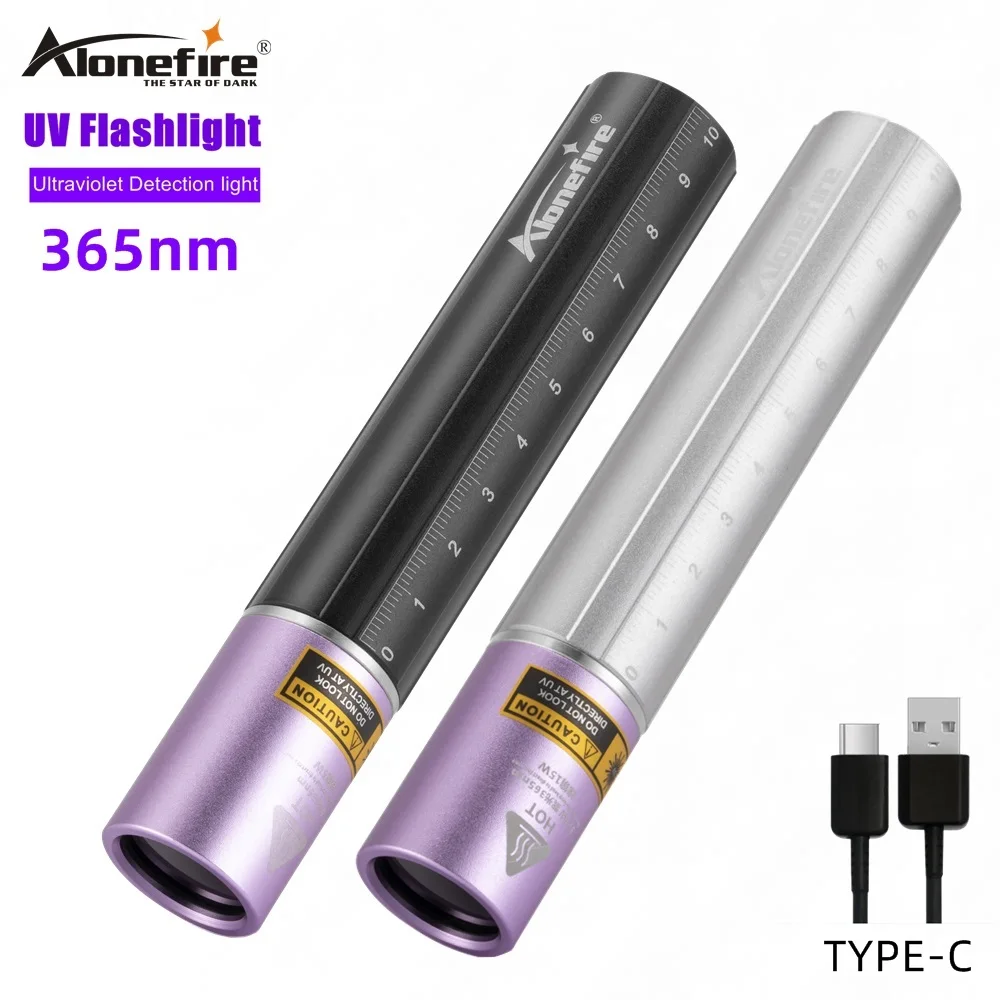 Online Alonefire sv54 365nm uv lanterna ultravioleta blacklight usb recarregável tocha para detector de urina do cão pet manchas cama bug