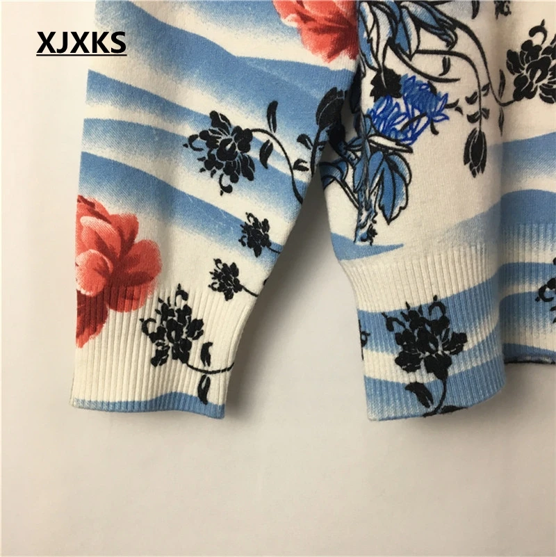 Свитер женский трикотажный в стиле ретро с V-образным вырезом и длинными рукавами