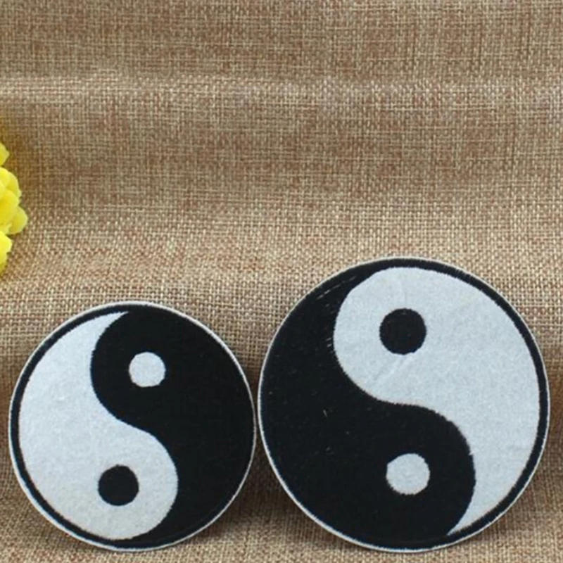 

Classic Feng Shui Yin Yang Iron On Embroidered Patch Tai Chinese Taoism Symbol Applique Ying Yang Patch Clothes Applique