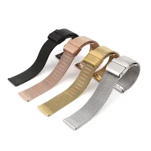 Ремешок DoreenBedas из нержавеющей стали 304 для женских часов, с двойной застежкой, 0,6 мм