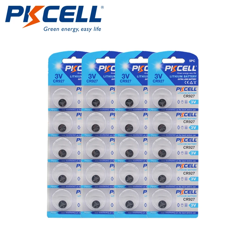 20 шт. литиевая батарея PKCELL 3V CR927 BR927 ECR927 5011LC CR 927 DL927 батарейки для монет часов