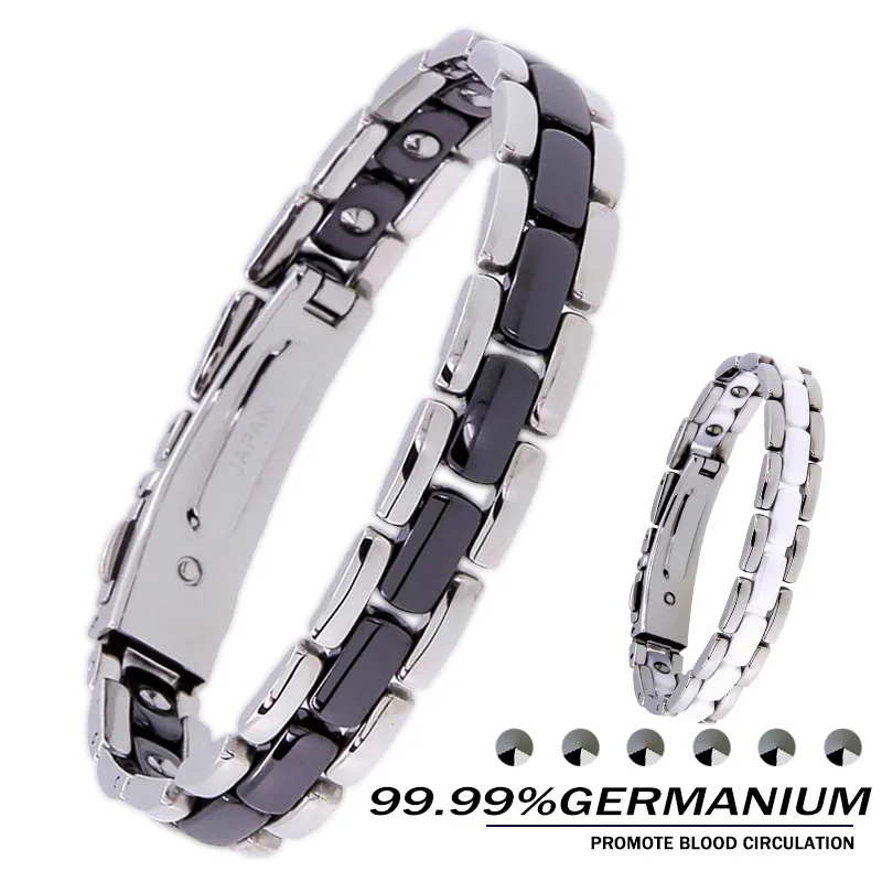 

5 in 1 Titanium Silicone Magnetic Energy Armband Power Bio Bracelet Health Pain Relief Magnet Health Fitness Bracelet For man