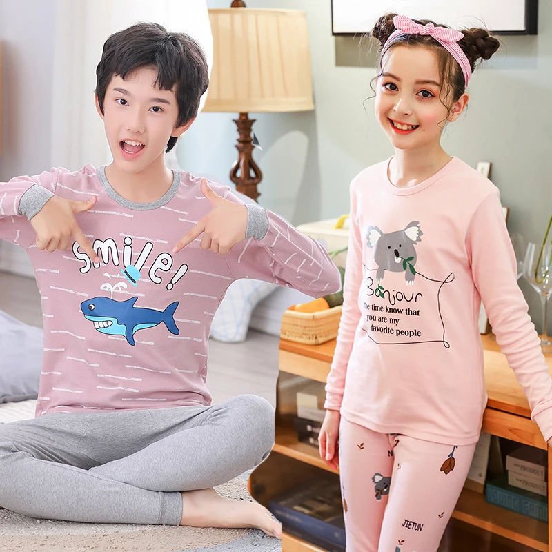 Пижамный комплект с героями мультфильмов для мальчиков и девочек зимняя Пижама