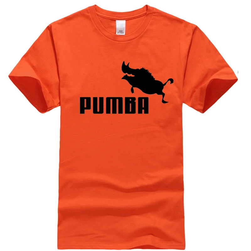 Новинка года, брендовые футболки homme Pumba, Мужская футболка с короткими рукавами, хлопок, летняя повседневная футболка для мальчиков, модная футболка - Цвет: Orange
