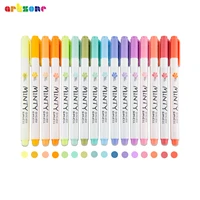 16pcs pastel color highlighter pen fresh mint scented soft fiber tip markers fluorescent pens school student stationery