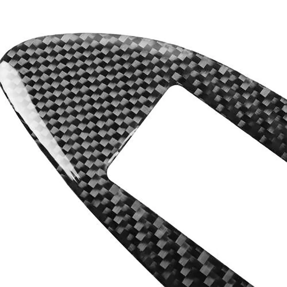 

Black Panel Cover Carbon Fiber Window Lift Switch Decor Sticker Durable