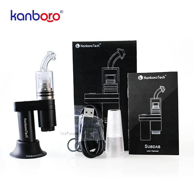 

Kanboro Subdab Dab Rig Enail Kit with 18350 Battery Wax Concentrate Oil Glass Bubbler Pipe Dry Herb Vaporizer E Nail Vape Kit