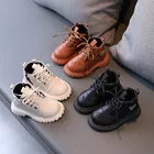 Осень-зима 2021, Детские Модные Ботинки Martin, короткие ботинки для мальчиков, яркие кожаные зимние ботинки, детские кожаные ботинки