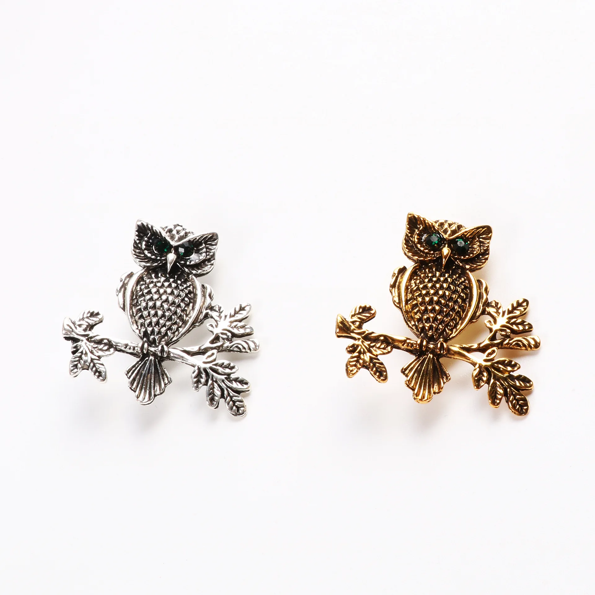 Vintage Zinc Alloy Rhinestone Animal Brooche Pins Owls Brooches for Women Men Badges Hat Scarf Buckle Jewelry Accessories | Украшения и