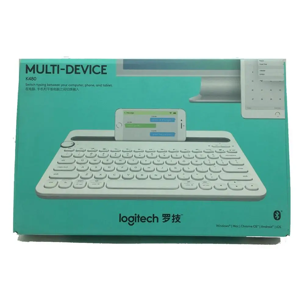 Logitech K480 Multi-Device Bluetooth Keyboard Portable Phone Pad Holder Mini for Windows MacOS iOS Android Pads | Компьютеры и офис