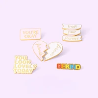 bff heart enamel pins set pink white letter metal badges brooches for friends bag hat backpack accessories jewelry wholesale
