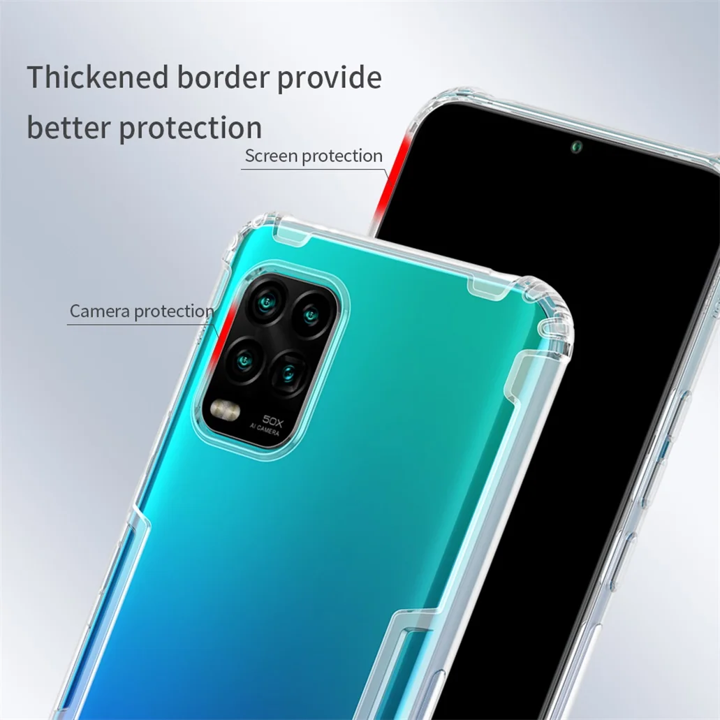 Защитный чехол Nillkin для Xiaomi Mi 10 Lite прозрачный мягкий силиконовый чехол-накладка