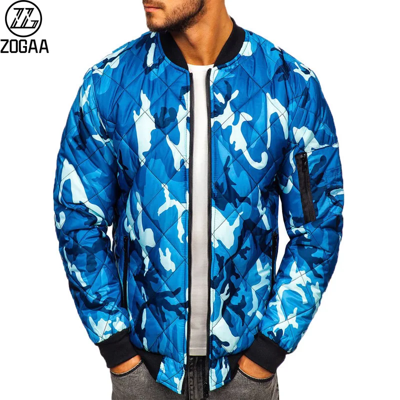 ZOGAA Men's Winter Loose Camouflage Baseball Uniform Windproof Bomber Jacket