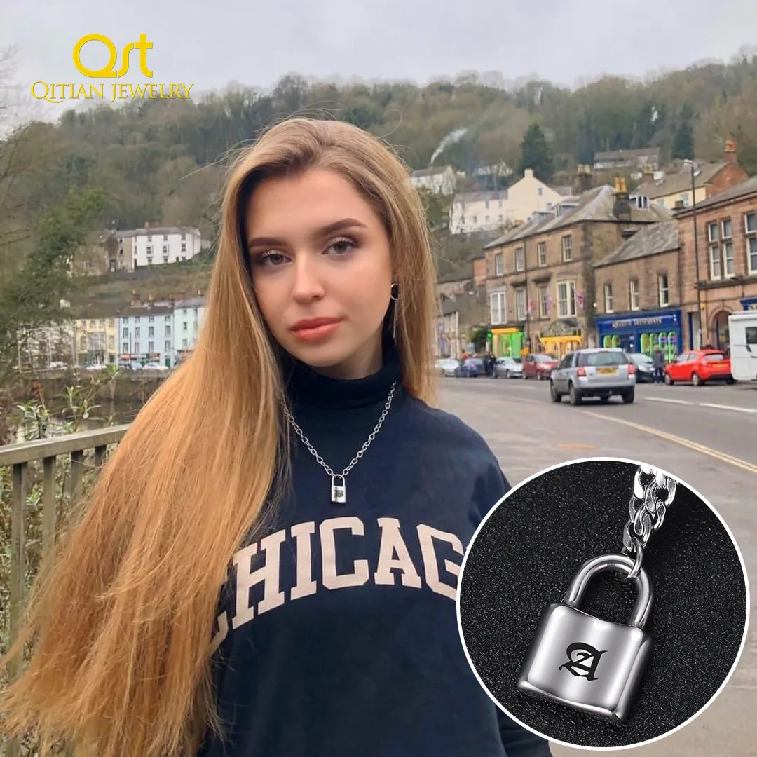 Хип-хоп замок ожерелья для женщин/мужчин Панк Рок висячий ожерелье эмо гранж гот