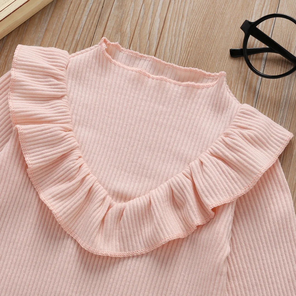 Комбинезон детский осенний однотонный с длинным рукавом и оборками # p4 | Мать