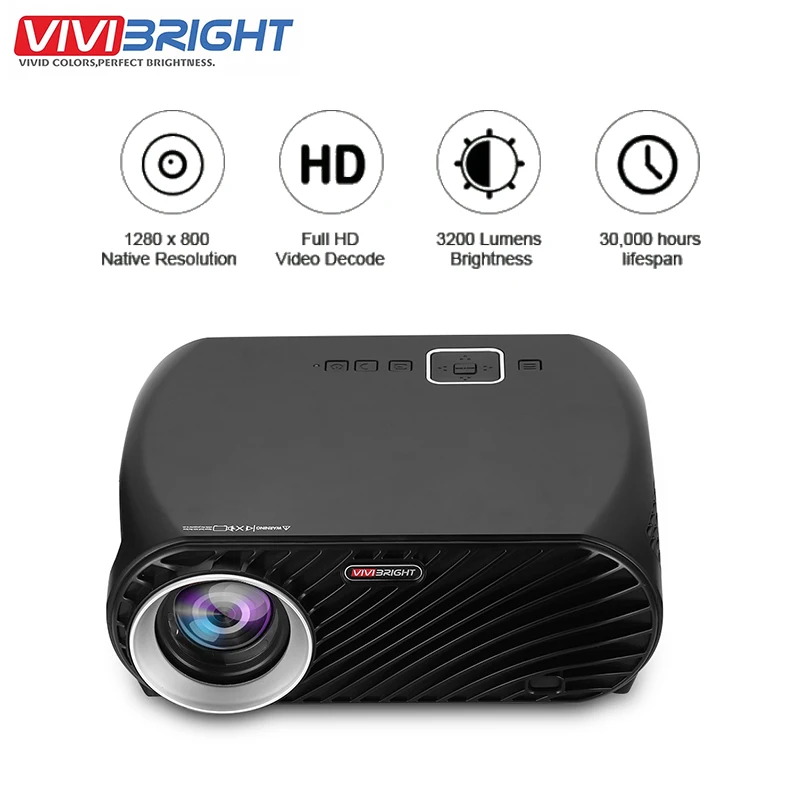 Оригинальный VIVIBRIGHT GP100 проектор Full HD 3200 люмен 1080P LED LCD домашний кинотеатр кино