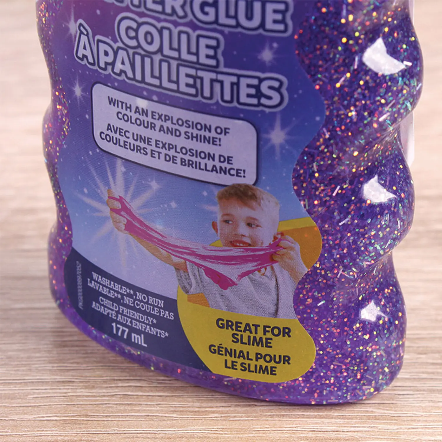 Клей для слаймов канцелярский с блестками ELMERS &quotGlitter Glue&quot 177 мл фиолетовый 2077253 |