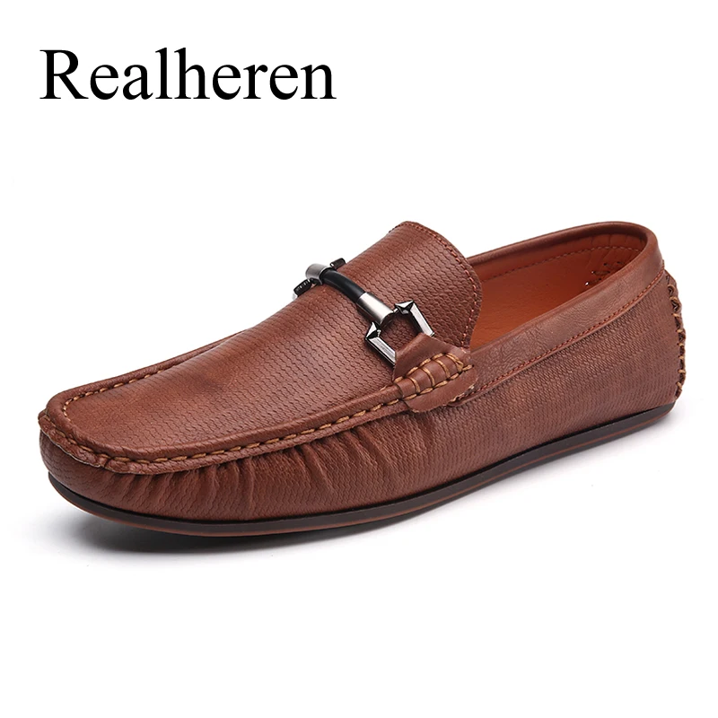 

Horsebit Loafers Men's Casual Leather Shoes Moccasin Driving Shoes Plus Size 48 Lightweight Flat Soft New Fashion 2021