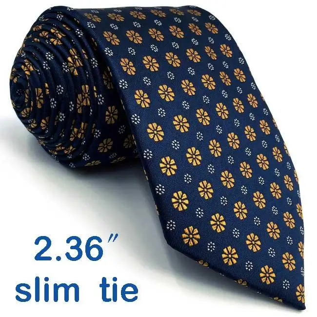 Skinny Size Tie F18 синий золотой цветочный мужские аксессуары галстук Набор Мода XL деловой носовой платок подарок тонкий 6 см галстук - Цвет: Skinny Size Tie