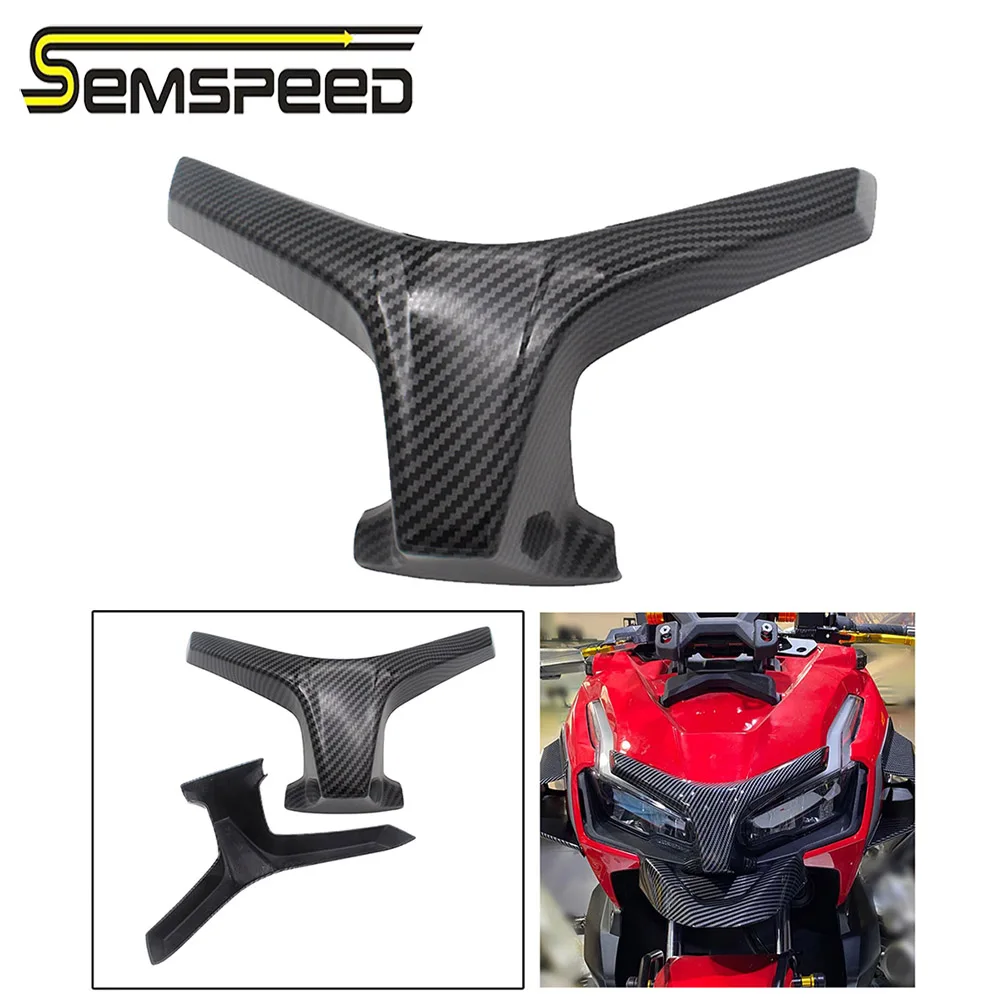 

SEMSPEED Carbon Black For HONDA ADV150 adv 150 2019 2020 Motorcycle Front Headlight Protector Fairing Cover Guard Olecranon Cap
