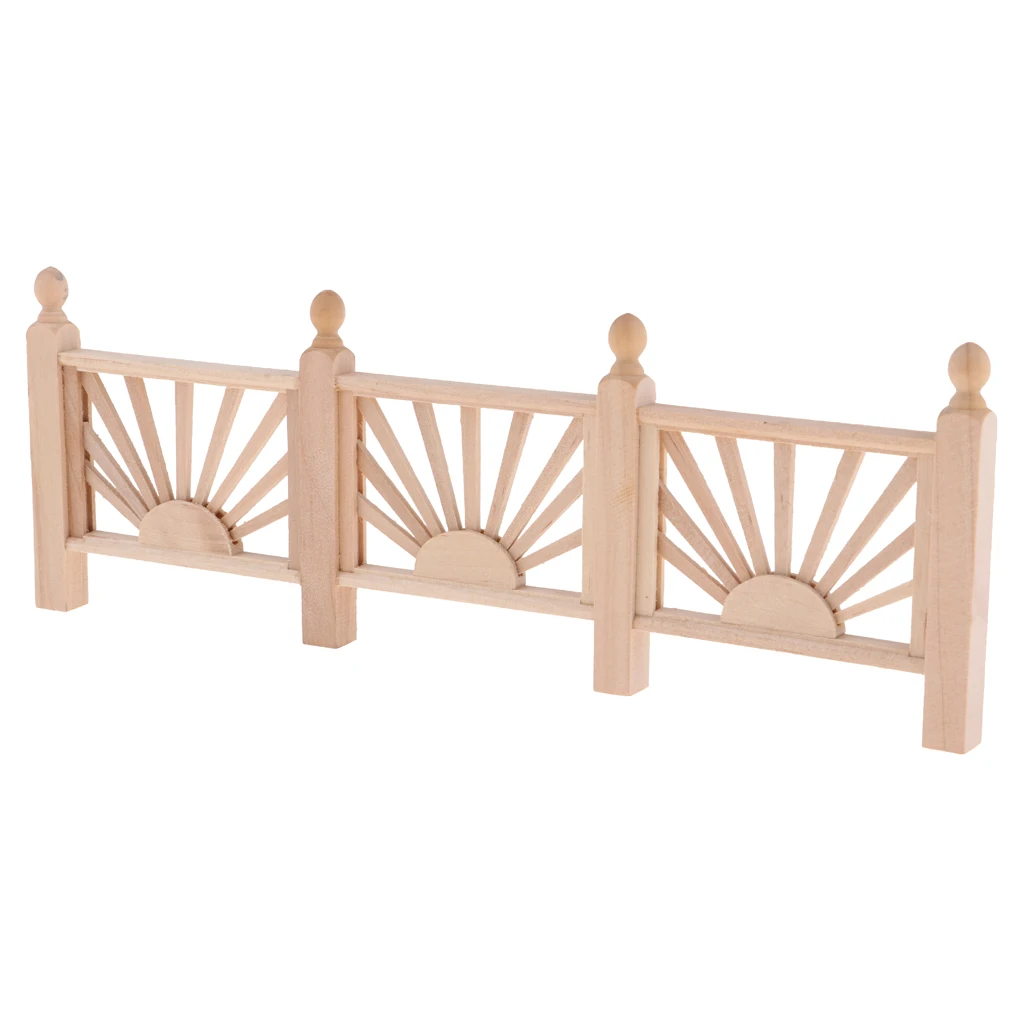 

Vintage 1/12 Dollhouse DIY Accessories Unpainted Rail Fence Barrier Garden