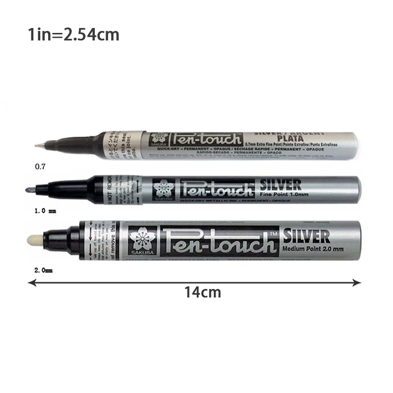 

Permanent Metallic Marker Pens White Silver Gold Paint Pen Marker for Paper Glass Fabric CD Tire DIY Marking Japanese Stationery