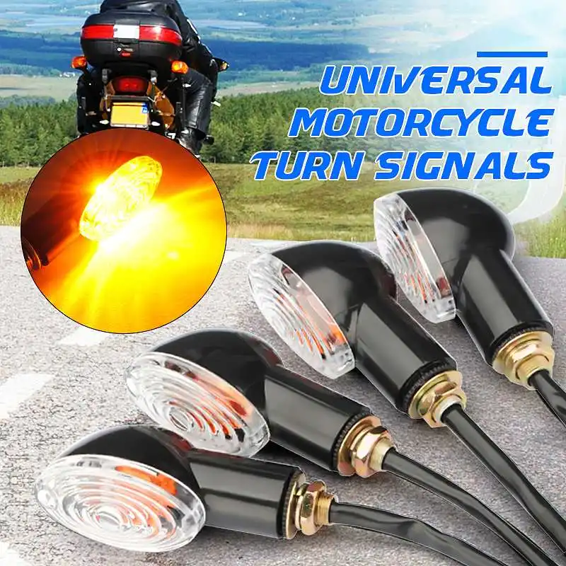 

4/8x Universal Motorcycle Turn Signal Lights Indicator Blinker Mini Lamps Amber For Honda/Yamaha/Suzuki/Ducati
