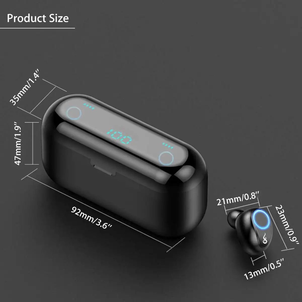 F9 TWS беспроводной bluetooth 5,0 наушники мини светодиодный дисплей с 2000 мАч Внешний аккумулятор держатель телефона спортивные наушники с микрофоном