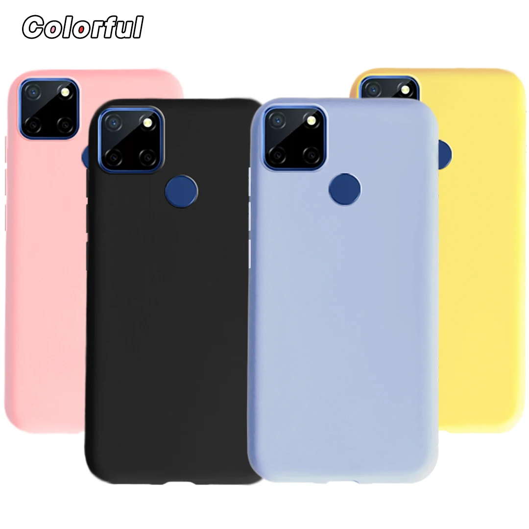 Силиконовый чехол карамельных цветов для Realme 7i Global, Чехол матовый из ТПУ мягкий, задняя крышка телефона для Coque Realme 7i, чехол Realme7i 6,5 дюйма
