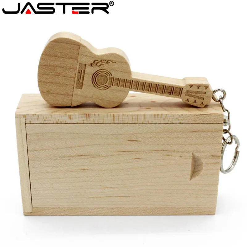 USB-флеш-накопитель JASTER на гитару 4 ГБ 8 16 32 64 usb 2 0 деревянная коробка | Компьютеры и