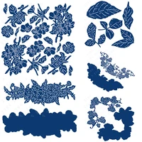 arrival new embossing stencil apple blossom accent foliage crescent corner swag combination metal cutting dies set diy scrapbook