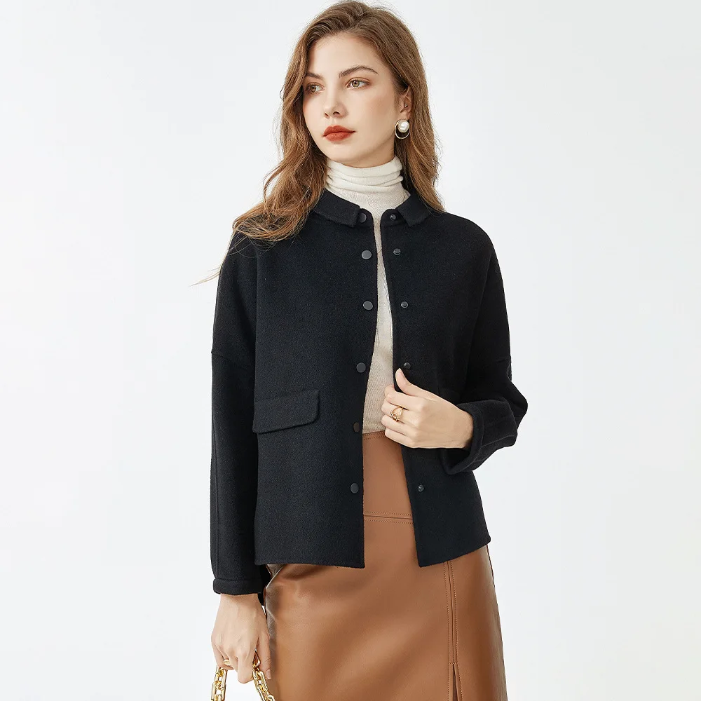 

"100 Australian wool" double wool coat female winter brief paragraph little doll cloth coat