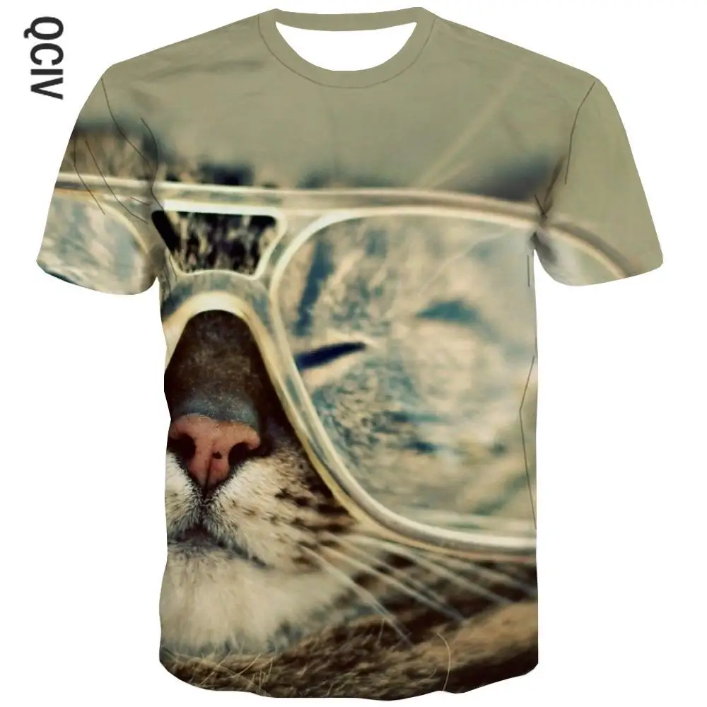 

QCIV 3d Tshirt Cat t shirt kids Animal Tshirt Printed Lovely Tshirts Casual Creativity T-shirts 3d kids Clothing Hip hop Fashion