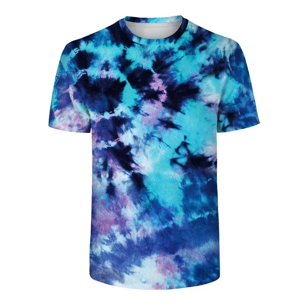 Новая летняя женская футболка с 3D принтом Tye Dye для фитнеса коротким рукавом