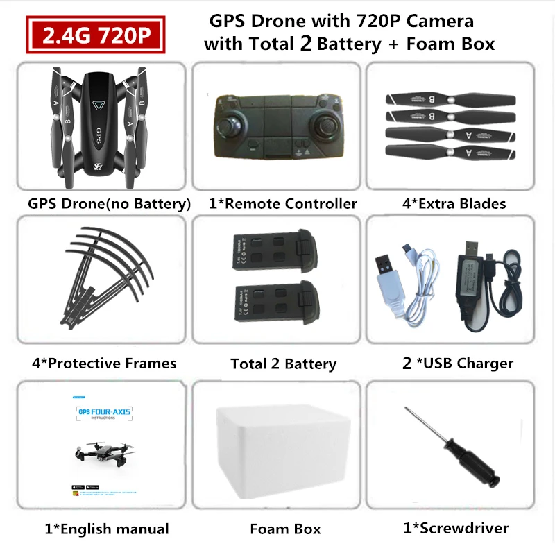 2MP-2.4G-Foam Box 2 Радиоуправляемый Дрон 4K HD камера S167 gps Dynamic Follow 5G WiFi FPV 1080P Квадрокоптер Вертолет игрушка в подарок VS E58 M65 E511 SG106 F11 XS812 - Цвет: 2MP-2.4G-Foam Box 2