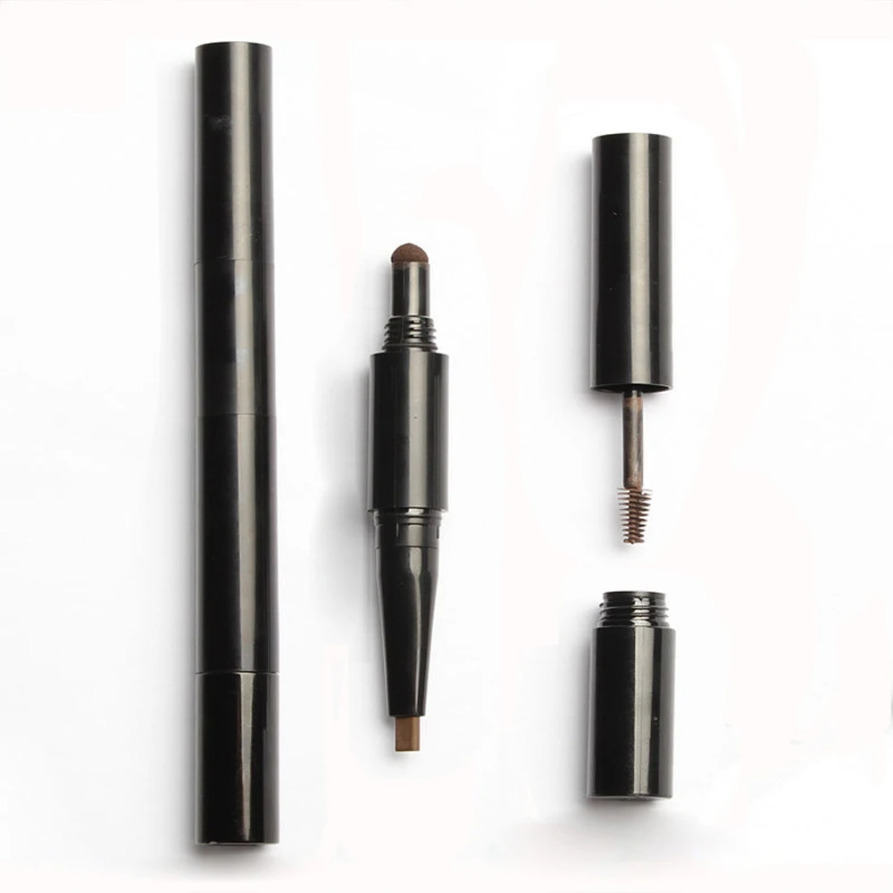 

3in1 vegan oem eyebrow pencil private label black waterproof eyebrow pen with brush makeup custom no logo low moq