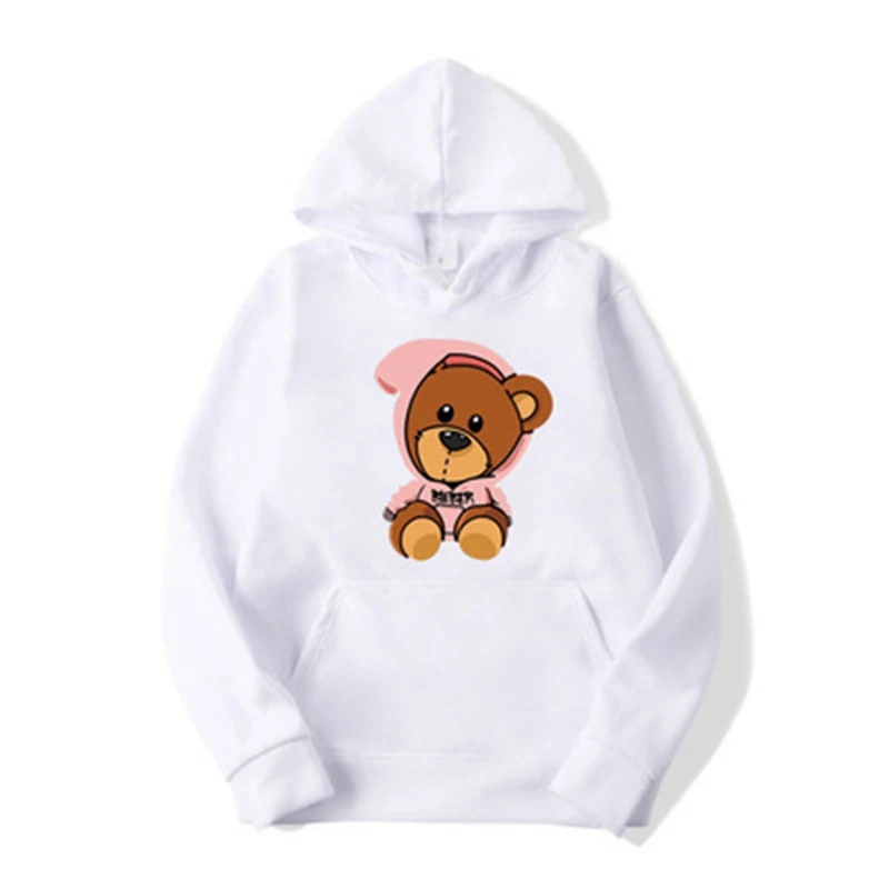 

2021 New Fashion Trend Printed Sweatshirt Bieber Bear Same Paragraph Long-sleeved Fleece Color Hoodies Pullover Sports Style