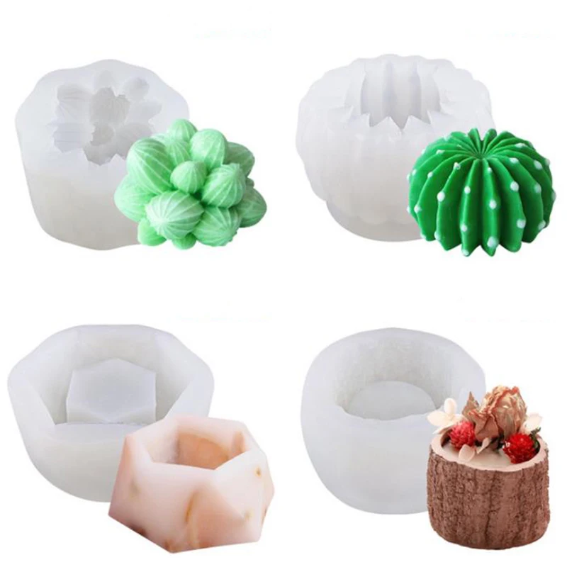 

3D Succulent Plants Candle Silicone Mold Cactus DIY Resin Epoxy Fondant Cupcake Chocolate Sugar Clay Mould Baking Tools 15price