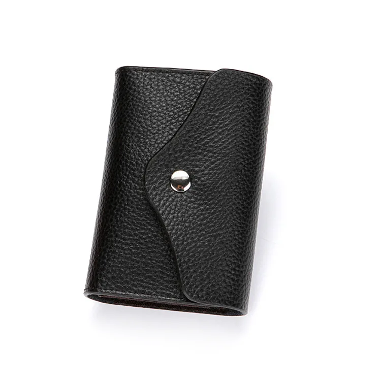

Rfid Men Business Card Holder Genuine Wallet Leather Credit Card Holder Women Zipper Pocket Unisex Card Case