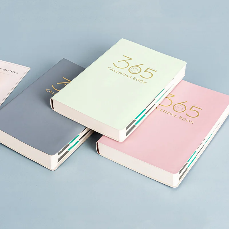 

365 Days List Diary NoteBook Planner Colorful Inner Page Illustration Yearly Daily Plan Journal Record Life Stationery Gifts