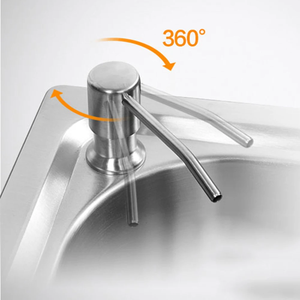 Кухонный диспенсер для мыла 300 мл из нержавеющей стали с прессованной головкой