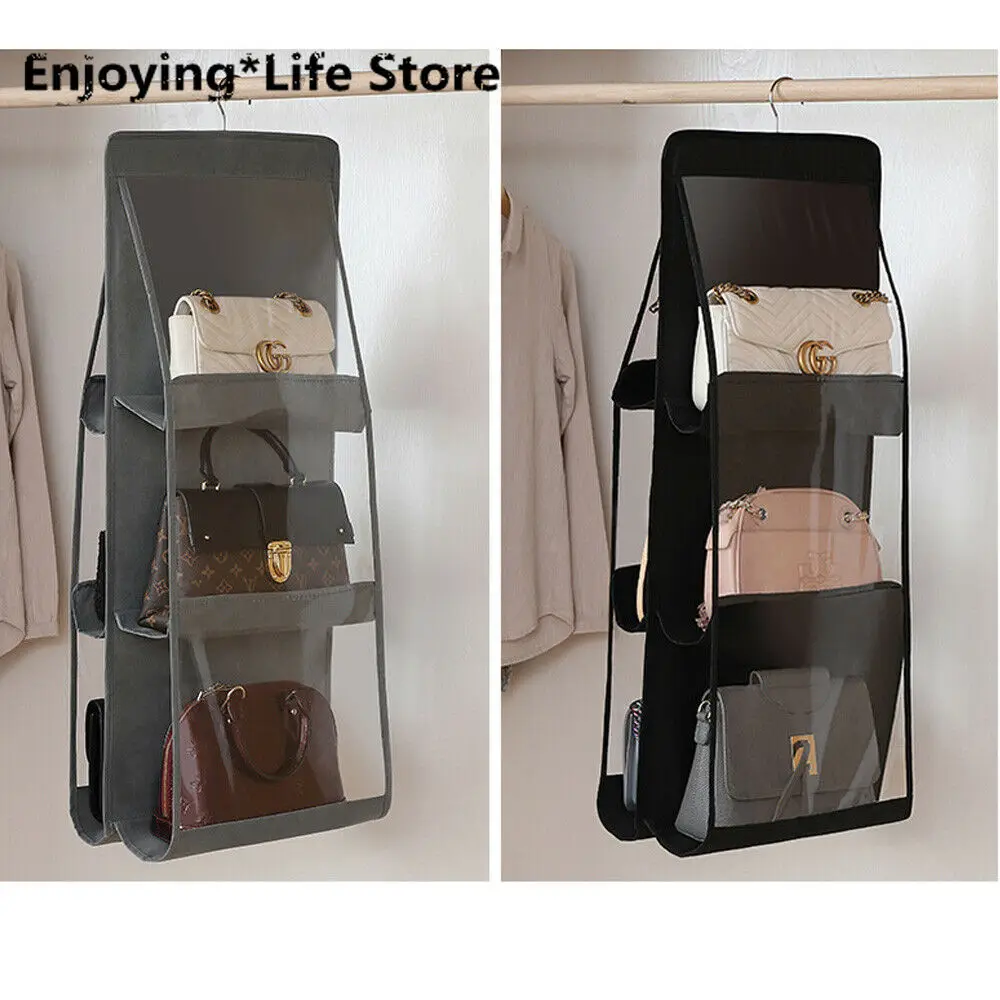 6 карманов складной висячий большой прозрачный кошелек хранилище держатель
